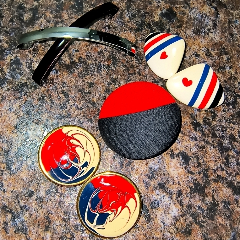 Stylish Black and Red Earrings for Jewelry vintage y2k set marble Chinese